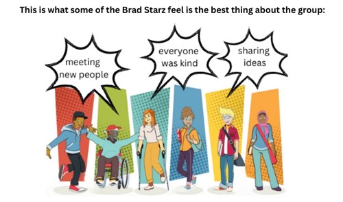 This is what some of the Brad Starz feel is the best thing about the group: meeting new people, everyone was kind, sharing ideas.