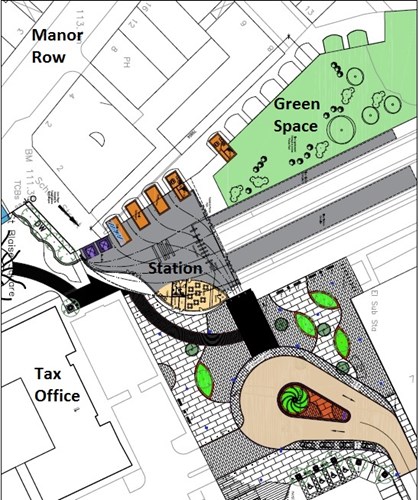 Map showing location of improvements