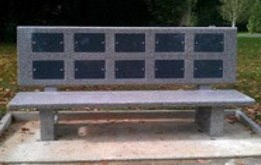 Example of a granite bench with plaques