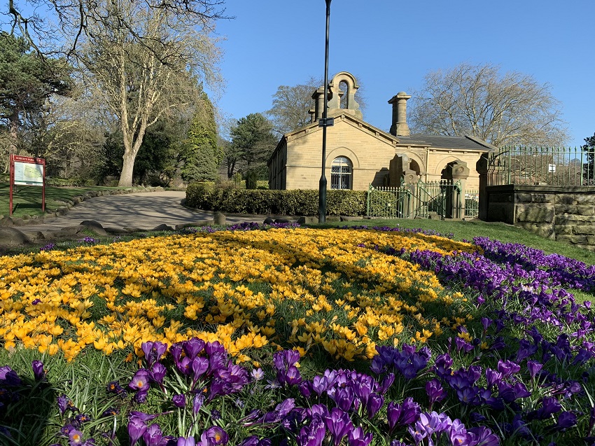 Saltaire Lodge and flowers copyright Drones on Demand Ltd