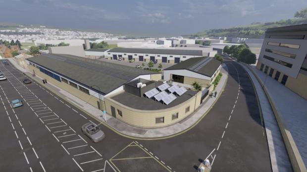 An artist's impression of the planned industrial development at Providence Park. The site will be used to build seven industrial units on a site on the junction of Dalton Lane and Bradford Road.