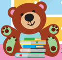 Teddy bear with books