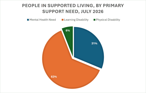 People in supported living by primary support need - July 2026