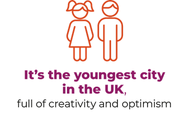 It’s the youngest city in the UK, full of creativity and optimism.