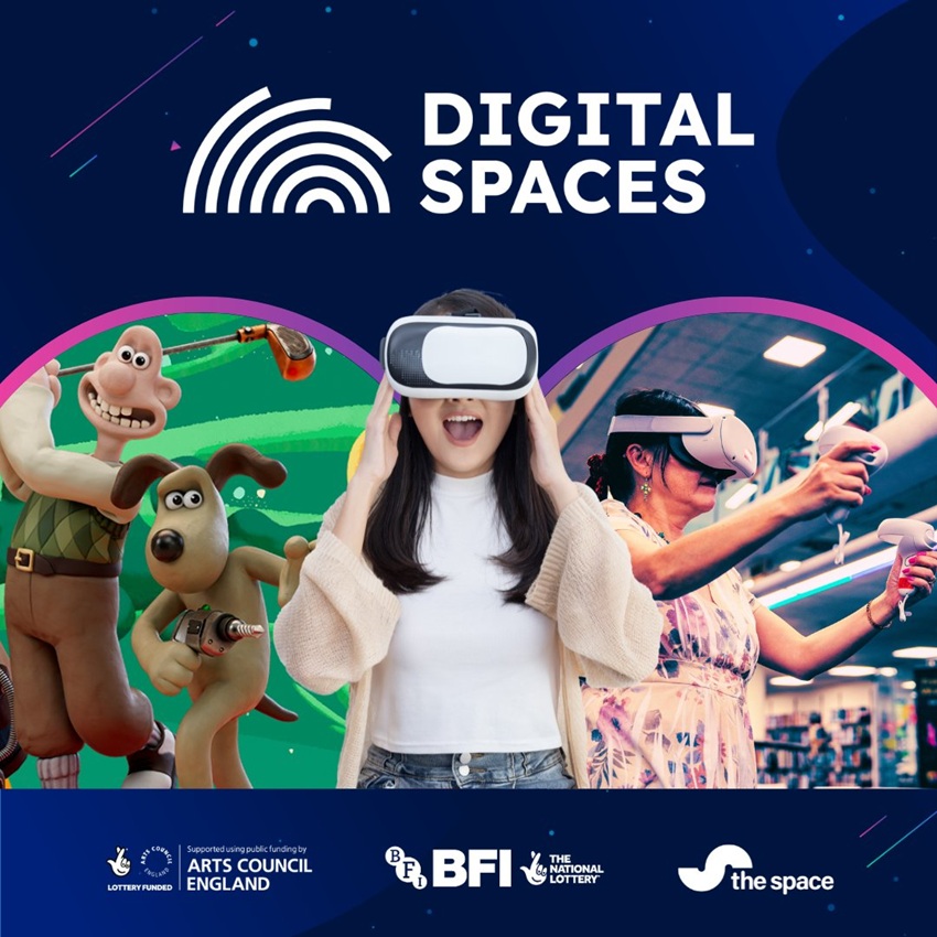 Digital spaces. Lottery Funded. Supported using public funding by Arts Council England. BFI. The Space.