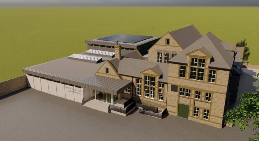 An artist's impression of the planned village hall (Image: Roost Architecture)